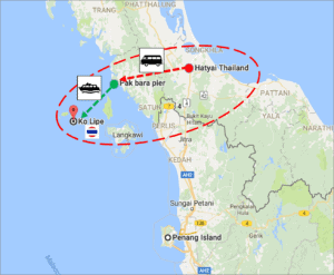 hat Yai to Koh Lipe map